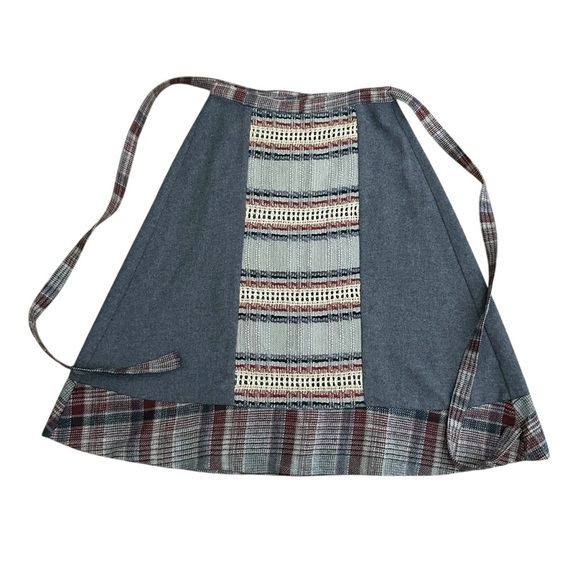 Vintage Artisan Wool Wrap Skirt by Rose Path Designs Woven Plaid Cottagecore S - Picture 12 of 14
